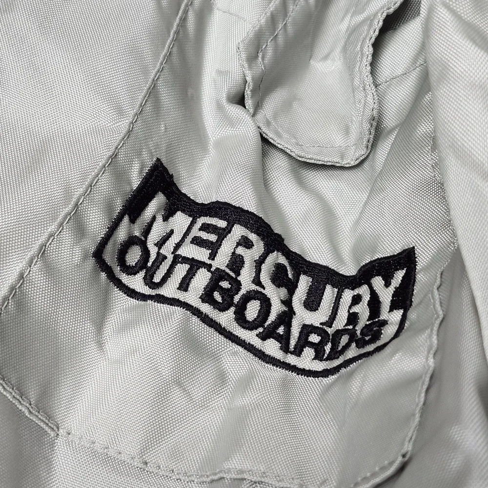 Vintage Mercury Outboards Racing Jacket Silver  Nylon Union Made Mens Techno M